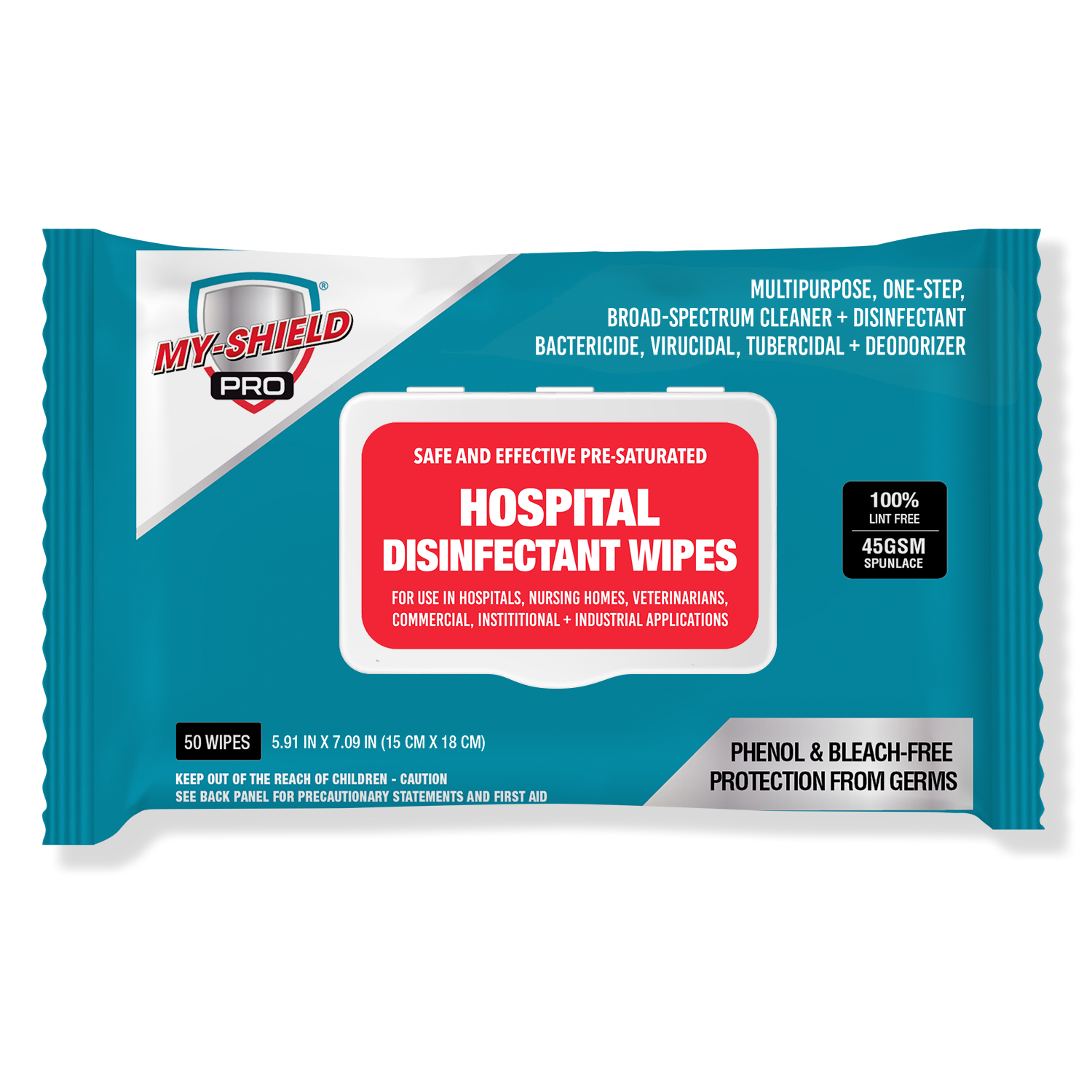 My-shield Pro Hospital Disinfecting Wipes - 120 Pack