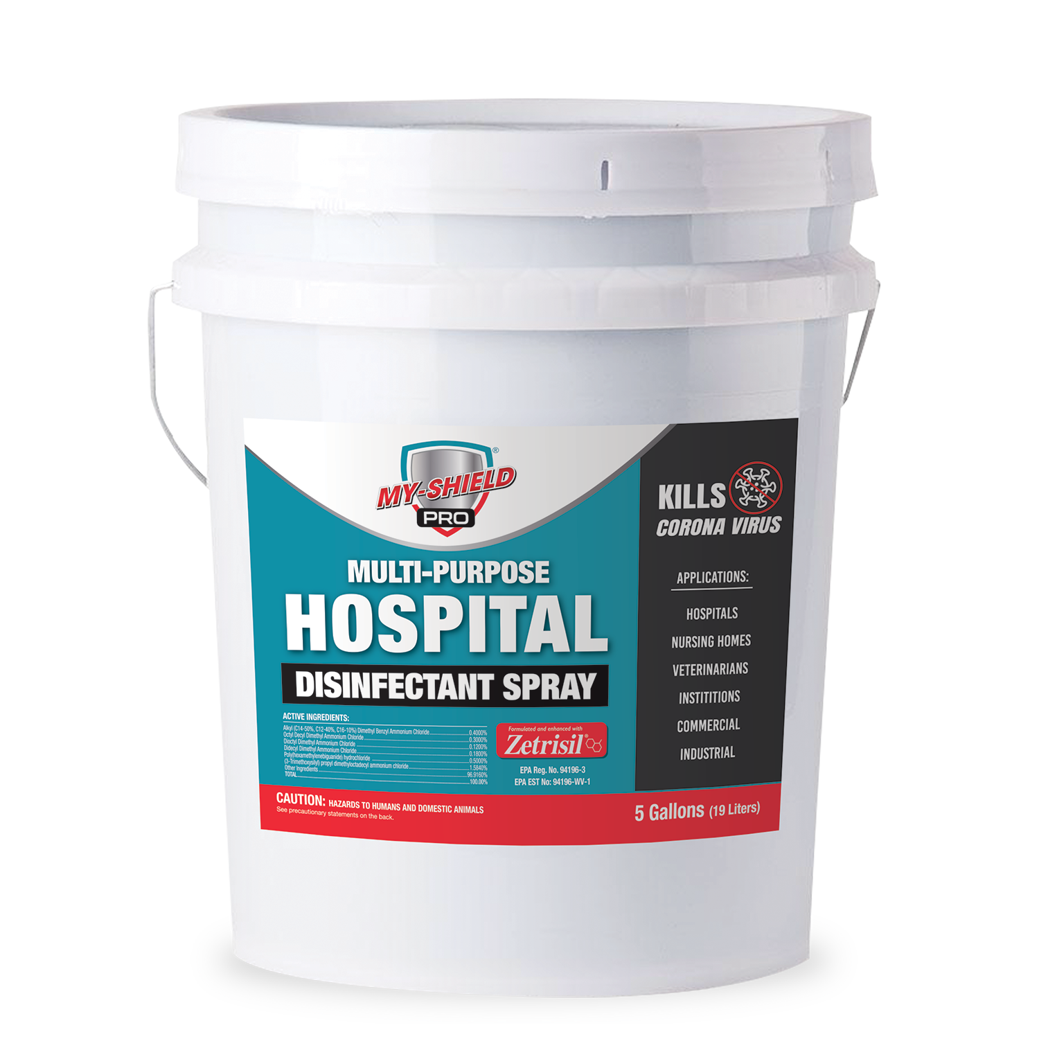 My-shield Pro Hospital Disinfecting Wipes - 800 ct Bucket