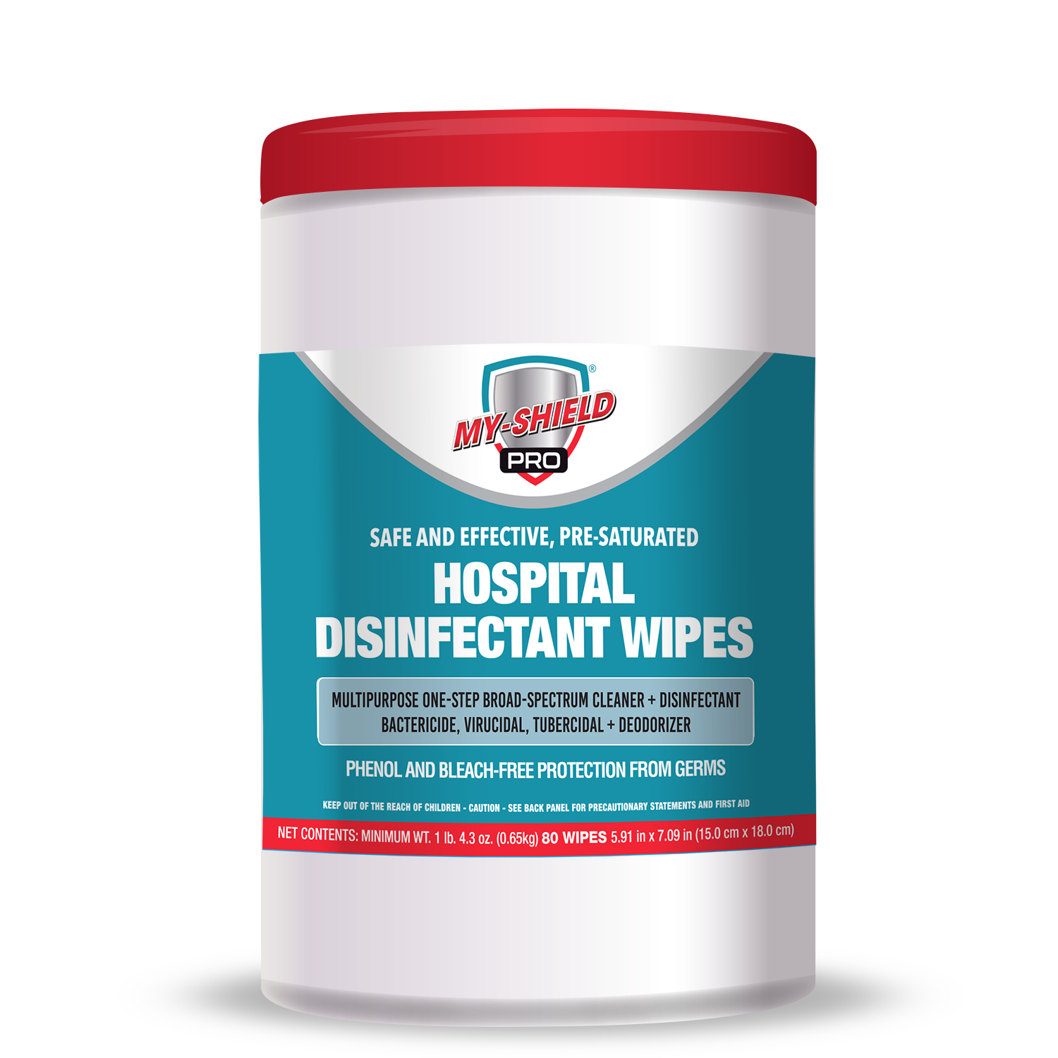 My-shield Pro Hospital Disinfecting Wipes - 80 ct Tub